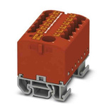 Phoenix Contact Distribution Block, 13 Way, 4mm², 24A, 690 V, Red
