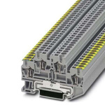 Phoenix Contact 5, STTB 2 Series Green, Grey, Yellow DIN Rail Terminal Block, 0.08 → 4mm², Spring Clamp