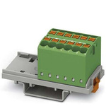 Phoenix Contact Distribution Block, 12 Way, 4mm², 24A, 690 V, Green