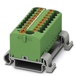 Phoenix Contact Distribution Block, 19 Way, 4mm², 24A, 690 V, Green