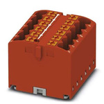 Phoenix Contact Distribution Block, 12 Way, 4mm², 24A, 450 V, Red