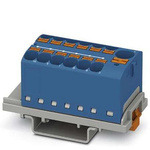 Phoenix Contact Distribution Block, 13 Way, 6mm², 24A, 800 V, Blue