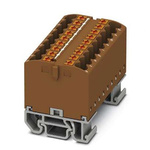 Phoenix Contact Distribution Block, 18 Way, 4mm², 24A, 690 V, Brown