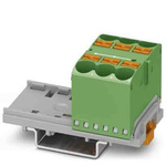 Phoenix Contact Distribution Block, 6 Way, 90A, 800 V, Green