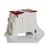 RS PRO Distribution Block, 6 Way, 125A, White