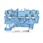 Wago TOPJOB S, 2200 Series Blue Feed Through Terminal Block, 1mm², Single-Level, Push-In Cage Clamp Termination, ATEX,