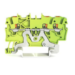 Wago TOPJOB S, 2200 Series Green/Yellow Earth Terminal Block, 1mm², Single-Level, Push-In Cage Clamp Termination, ATEX,