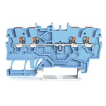 Wago TOPJOB S, 2200 Series Blue Feed Through Terminal Block, 1mm², Single-Level, Push-In Cage Clamp Termination, ATEX,