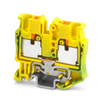 Phoenix Contact 5-NS 15, MPT 2 Series Green/Yellow Feed Through Terminal Block, 2.5mm², 1-Level, Push In Termination