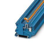 Phoenix Contact UT 4-MT BU Series Blue Knife Disconnect Terminal Block, 4mm², 1-Level, Screw Termination