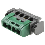 Legrand Distribution Block, 4 Way, 1.5 → 16mm², 80A, 400 V ac, Green