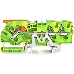Wago TOPJOB S Series Green, Yellow Earth Terminal Block, 4mm², 1-Level, Push In Termination, ATEX, CSA, IECEx
