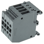 Entrelec Distribution Block, 4 Way, 4mm², 32A, 800 V, Grey