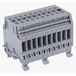 Entrelec Distribution Block, 10 Way, 4mm², 32A, 800 V, Grey
