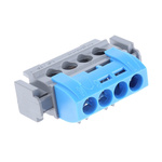 Legrand Distribution Block, 4 Way, 1.5 → 16mm², 80A, 400 V ac, Blue