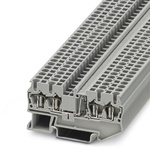 Phoenix Contact ST 2.5-QUATTRO-DIO/R-L Series Grey DIN Rail Terminal Block, Single-Level, Spring Clamp Termination