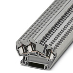 Phoenix Contact STS 4-TWIN/L Series Grey DIN Rail Terminal Block, Single-Level, Spring Clamp Termination