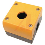 Eaton Dark Grey/Light Grey Plastic M22 Push Button Enclosure - 1 Hole 22mm Diameter