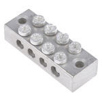 RS PRO 4-Way Double Screw Earth Terminal Block, 0 to 16mm², 0 → 16 AWG Wire, Screw Down, Brass Housing