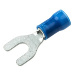 TE Connectivity, PLASTI-GRIP Insulated Crimp Spade Connector, 1mm² to 2.6mm², 16AWG to 14AWG, M4 Stud Size Vinyl, Blue