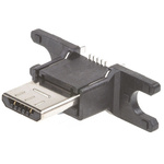 Hirose, ZX USB Connector, SMT, Plug 2.0 B, Solder, Straight