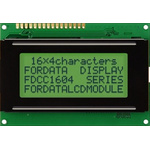 Fordata FC1604A01-RNNYBW-66SE FC LCD LCD Graphic Display, Green, Yellow on, 4 Rows by 16 Characters, Reflective