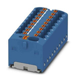 Phoenix Contact Distribution Block, 19 Way, 2.5mm², 17.5A, 450 V, Blue