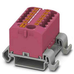Phoenix Contact Distribution Block, 13 Way, 4mm², 24A, 690 V, Pink