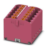 Phoenix Contact Distribution Block, 12 Way, 4mm², 24A, 450 V, Pink