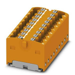 Phoenix Contact Distribution Block, 18 Way, 2.5mm², 17.5A, 450 V, Orange