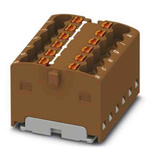 Phoenix Contact Distribution Block, 12 Way, 2.5mm², 17.5A, 450 V, Brown