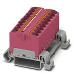 Phoenix Contact Distribution Block, 18 Way, 0.2 → 6mm², 32A, 800 V, Pink