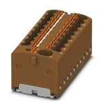 Phoenix Contact Distribution Block, 19 Way, 6mm², 41A, 450 V, Brown