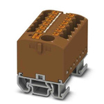 Phoenix Contact Distribution Block, 13 Way, 4mm², 24A, 690 V, Brown