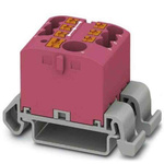 Phoenix Contact Distribution Block, 7 Way, 4mm², 24A, 690 V, Pink