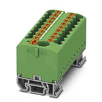 Phoenix Contact Distribution Block, 19 Way, 4mm², 24A, 690 V, Green