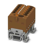 Phoenix Contact Distribution Block, 13 Way, 2.5mm², 17.5A, 500 V, Brown