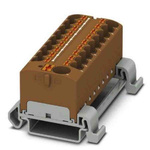 Phoenix Contact Distribution Block, 19 Way, 0.2 → 6mm², 32A, 800 V, Brown