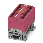 Phoenix Contact Distribution Block, 18 Way, 2.5mm², 17.5A, 500 V, Pink