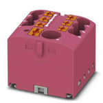Phoenix Contact Distribution Block, 7 Way, 4mm², 24A, 450 V, Pink