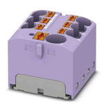 Phoenix Contact Distribution Block, 7 Way, 6mm², 32A, 450 V, Violet
