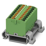 Phoenix Contact Distribution Block, 18 Way, 4mm², 24A, 690 V, Green