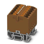 Phoenix Contact Distribution Block, 12 Way, 4mm², 24A, 690 V, Brown