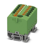 Phoenix Contact Distribution Block, 13 Way, 4mm², 24A, 690 V, Green