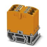 Phoenix Contact Distribution Block, 6 Way, 4mm², 24A, 690 V, Orange