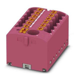 Phoenix Contact Distribution Block, 13 Way, 4mm², 24A, 450 V, Pink