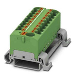 Phoenix Contact Distribution Block, 19 Way, 0.2 → 6mm², 32A, 800 V, Green