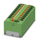 Phoenix Contact Distribution Block, 19 Way, 6mm², 32A, 450 V, Green