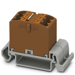 Phoenix Contact Distribution Block, 6 Way, 4mm², 24A, 690 V, Brown