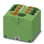 Phoenix Contact Distribution Block, 7 Way, 4mm², 24A, 450 V, Green